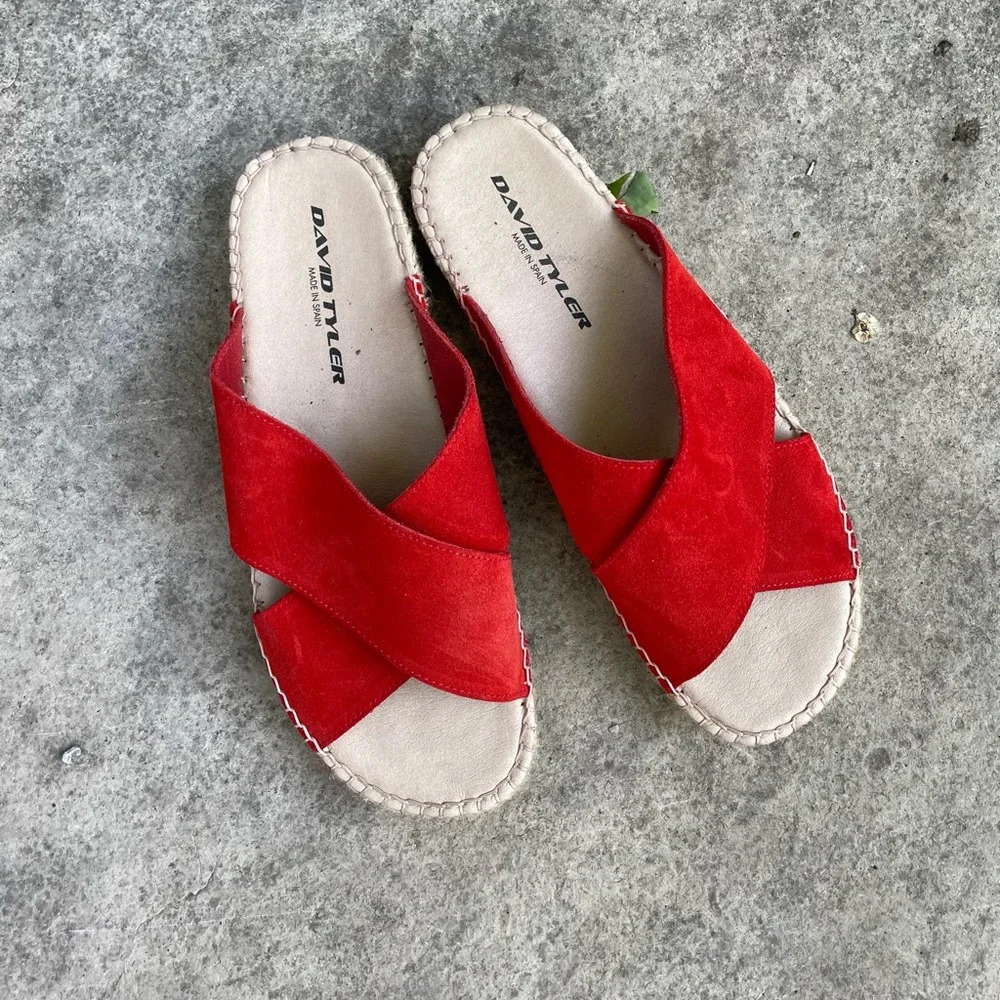 David Tyler Betty Espadrille cross front  sandal, size 40